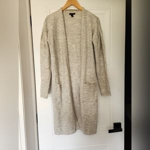 RW & CO Calf Length Drop Shoulder Duster in Light Heather Grey with Front Pocket